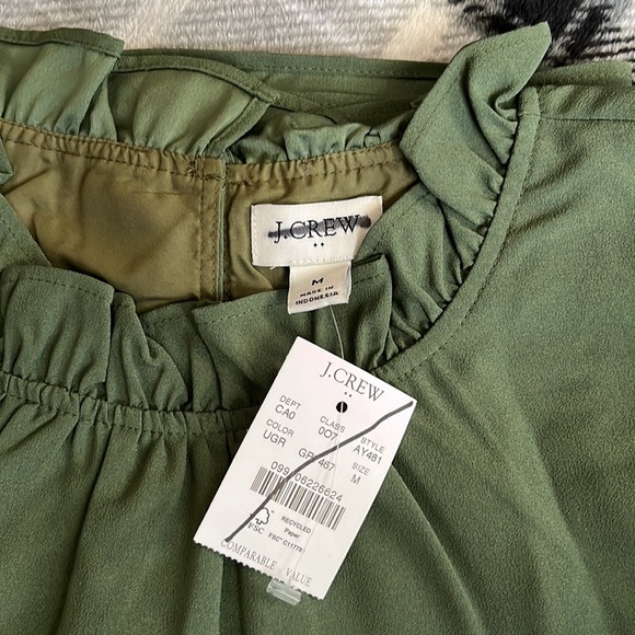 J. Crew Factory Ruffleneck top AY481 M - Picture 2 of 3